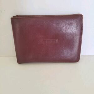 Christian Dior Vintage Leather Bifold Men's Wallet Red Burgundy Card ID Money